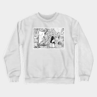 Art Students & Copyists in the Louvre Paris, Winslow Homer 1868 Crewneck Sweatshirt